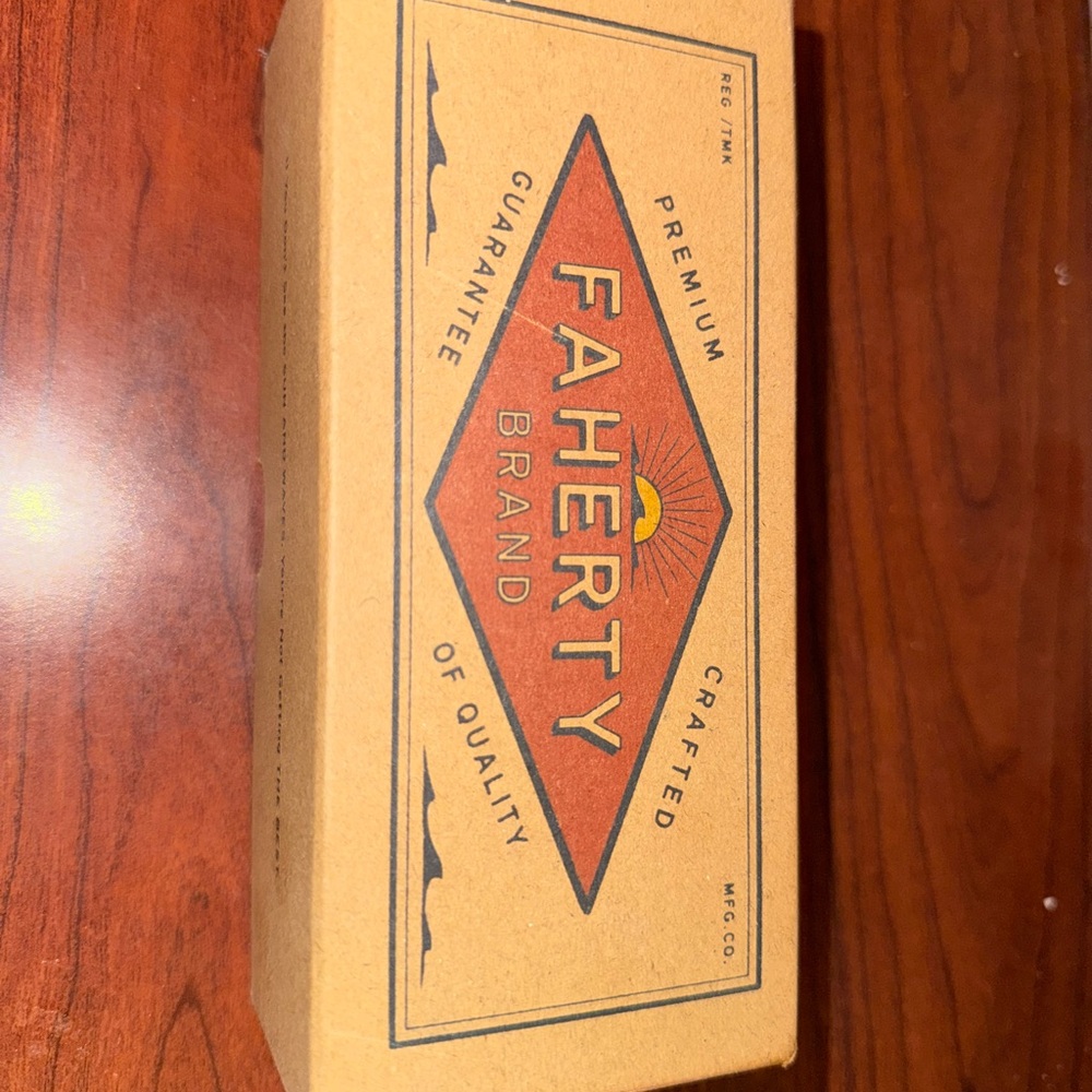 Faherty Cardboard Shipping Box with Barcode Label